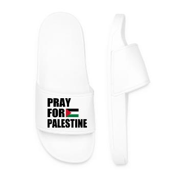Pray for palestine - Männer Badelatschen - Weiß - Vorne