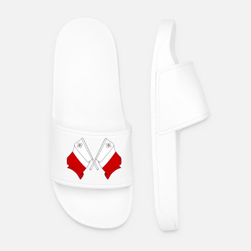 Two flags Malta - Men’s Pool Sliders - white