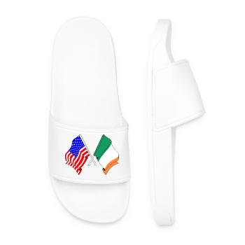 USA-Flagge und Irland-Flagge - Männer Badelatschen - Weiß - Vorne