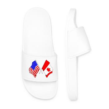 Flagge USA und Flagge Kanada - Männer Badelatschen - Weiß - Vorne