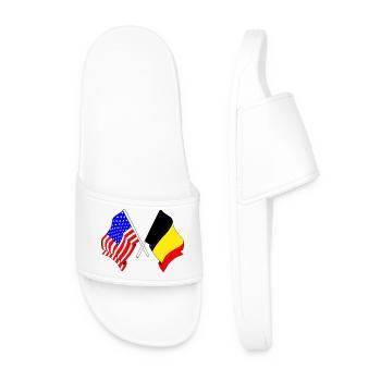 Flag USA and flag Belgium - Men’s Pool Sliders - white - Front