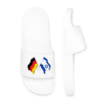 Flag of Germany and flag of Israel - Men’s Pool Sliders - white - Front