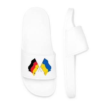 Flag of Germany and flag Ukraine - Men’s Pool Sliders - white - Front