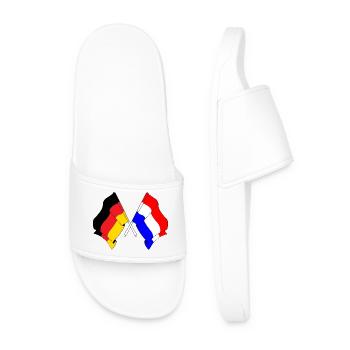 Flag of Germany and flag of the Netherlands - Men’s Pool Sliders - white - Front
