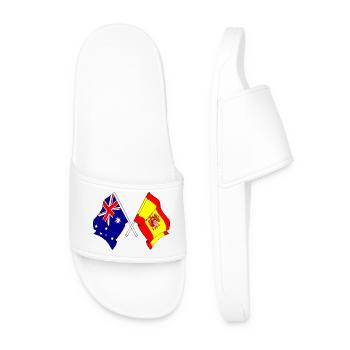 Zwei gekreuzte Flaggen Australiens und die Flagge Spaniens - Männer Badelatschen - Weiß - Vorne