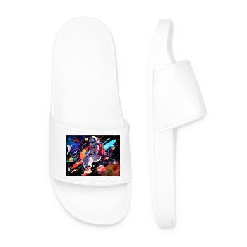 Astronaut and space - Men’s Pool Sliders - white - Front
