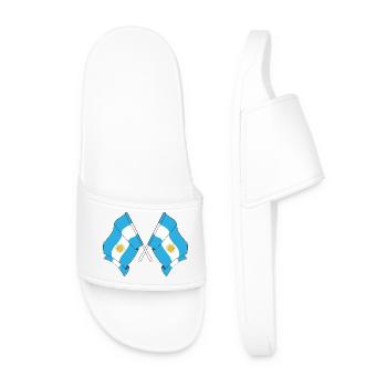 Deux drapeaux croisés de l’Argentine - Claquettes Homme - blanc - Devant