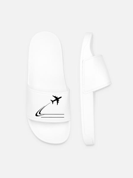 Flying away from plane - Men’s Pool Sliders - white