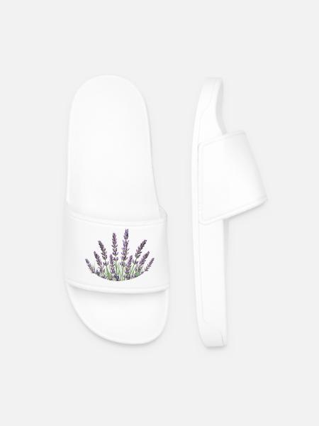 Lavender Straws Lavender - Men’s Pool Sliders - white