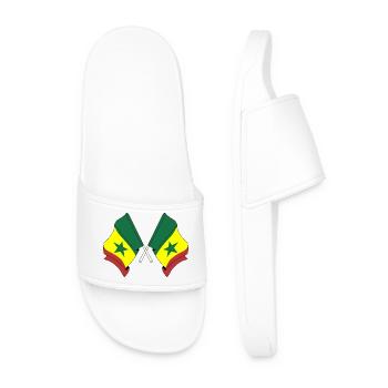 Deux drapeaux croisés du Sénégal - Claquettes Homme - blanc - Devant