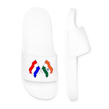 Flag of the Netherlands, flag India - Men’s Pool Sliders - white - Front