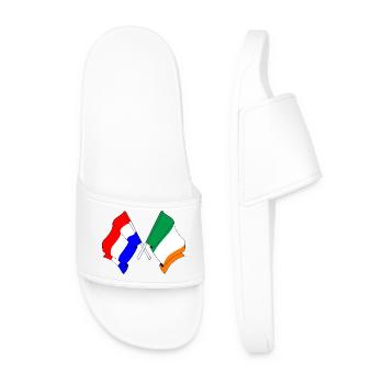 Flag of the Netherlands and flag of Ireland - Men’s Pool Sliders - white - Front