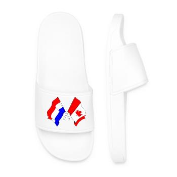 Flag of the Netherlands and flag of Canada - Men’s Pool Sliders - white - Front