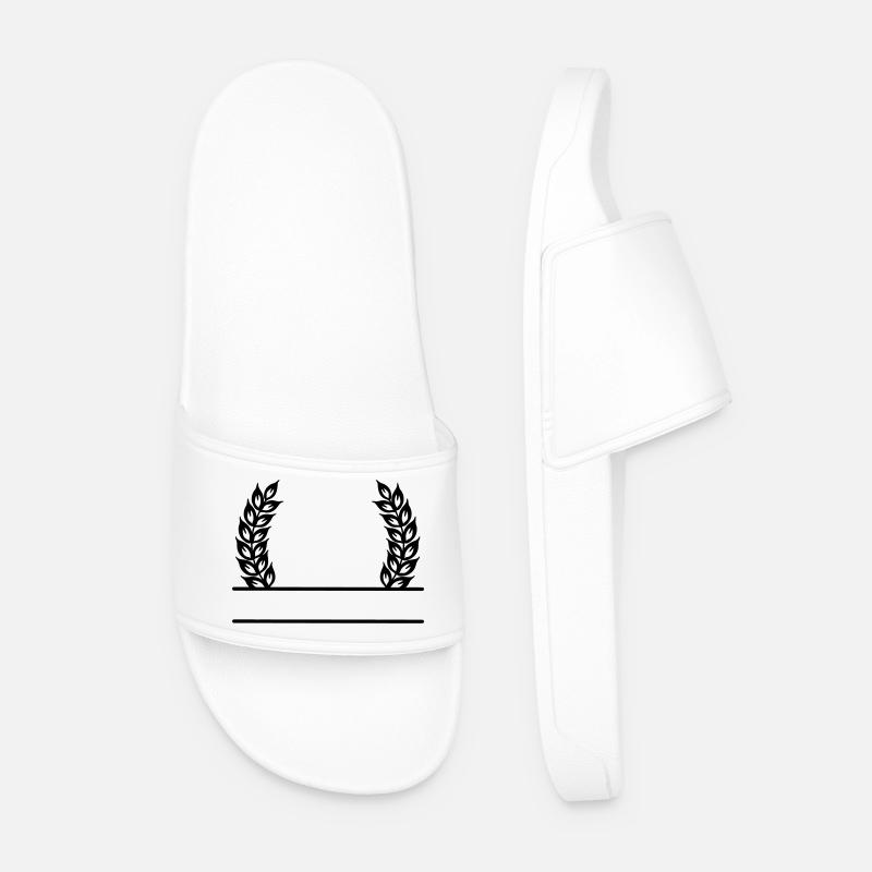 Grain Wreath Name Banner - Men’s Pool Sliders - white