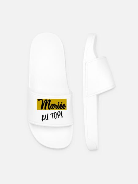 JUST MARRIED. EVJF. MARIEE - Claquettes Homme - blanc