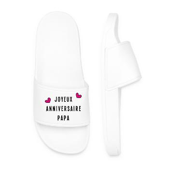 PAPA. JOYEUX ANNIVERSAIRE - Claquettes Homme - blanc - Devant
