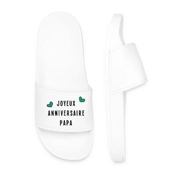 JOYEUX ANNIVERSAIRE PAPA - Claquettes Homme - blanc - Devant