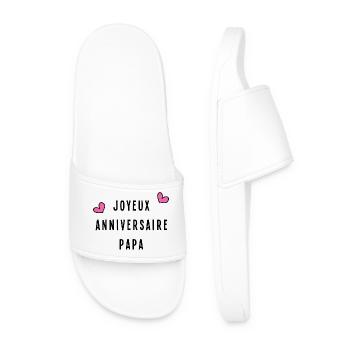 JOYEUX ANNIVERSAIRE PAPA. FÊTE DES PÈRES - Claquettes Homme - blanc - Devant