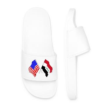 Flagge der USA und Flagge des Irak - Männer Badelatschen - Weiß - Vorne