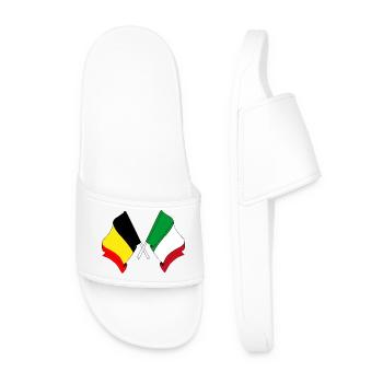 Flag Belgium, flag Italy - Men’s Pool Sliders - white - Front