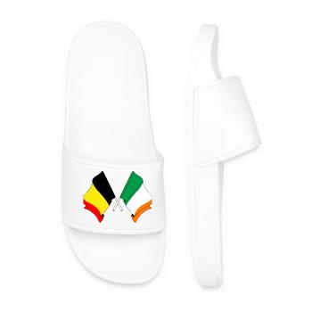 Flag Belgium, flag Ireland - Men’s Pool Sliders - white - Front