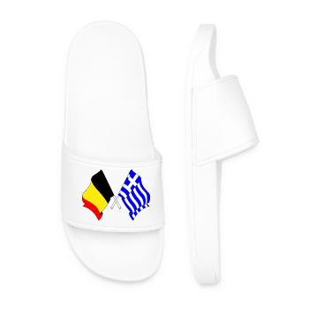 Flag Belgium, flag Greece - Men’s Pool Sliders - white - Front