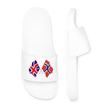 Flagge England, Flagge Norwegen - Männer Badelatschen - Weiß - Vorne