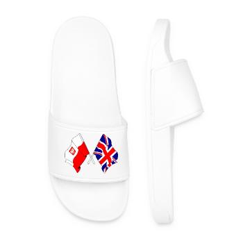 Flag Poland, flag England - Men’s Pool Sliders - white - Front
