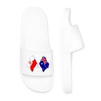 Flag of Poland and flag of Australia crossed - Men’s Pool Sliders - white - Front