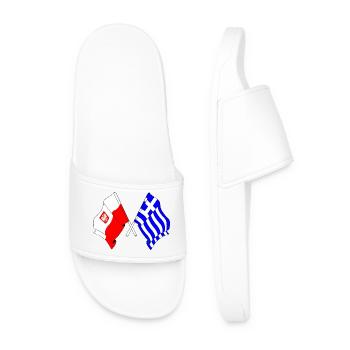 Drapeau Pologne, drapeau Grèce - Claquettes Homme - blanc - Devant