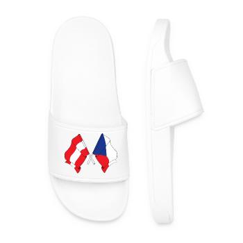 Drapeau Autriche, drapeau République tchèque - Claquettes Homme - blanc - Devant