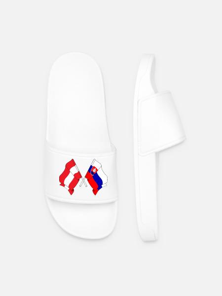 Flag Austria, flag Slovakia - Men’s Pool Sliders - white