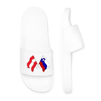 Drapeau de l’Autriche et drapeau de la Slovénie - Claquettes Homme - blanc - Devant