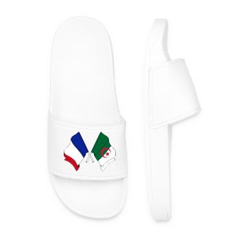 Flagge Frankreichs, Flagge Algeriens - Männer Badelatschen - Weiß - Vorne