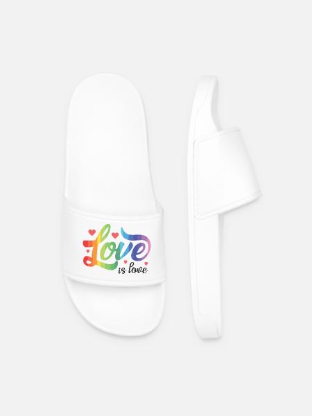 LGBT Pride Month - Liebe ist Liebe - Männer Badelatschen - Weiß