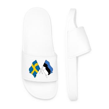 Drapeau Suède, drapeau Estonie - Claquettes Homme - blanc - Devant