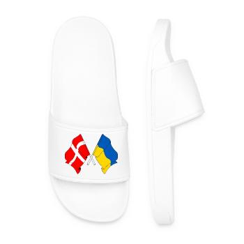 Drapeau Danemark, drapeau Ukraine - Claquettes Homme - blanc - Devant