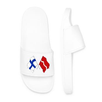 Flag Finland, flag Latvia - Men’s Pool Sliders - white - Front