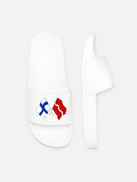 Flag Finland, flag Latvia - Men’s Pool Sliders - white