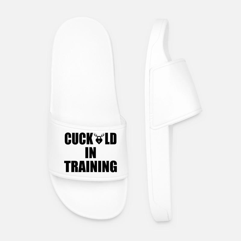 cuckold in training - Men’s Pool Sliders - white