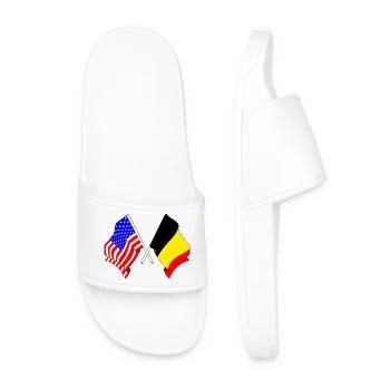 USA flag and Belgium flag - Men’s Pool Sliders - white - Front