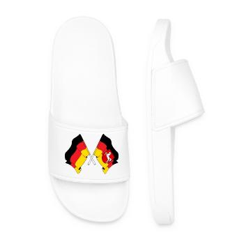 Flag of Germany and flag of Lower Saxony crossed - Men’s Pool Sliders - white - Front