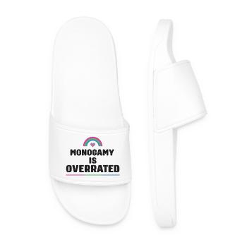 LGBTQ Pride Month - Monogamy is Overrated - Men’s Pool Sliders - white - Front