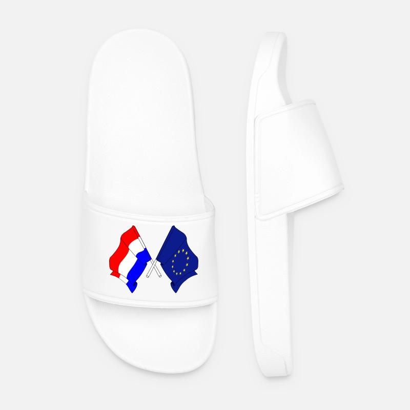 Flag Netherlands, flag Europe - Men’s Pool Sliders - white