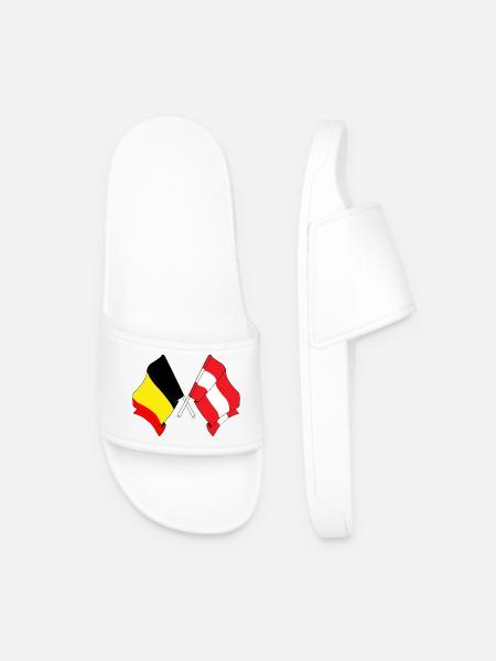 Flag Belgium, Austria - Men’s Pool Sliders - white