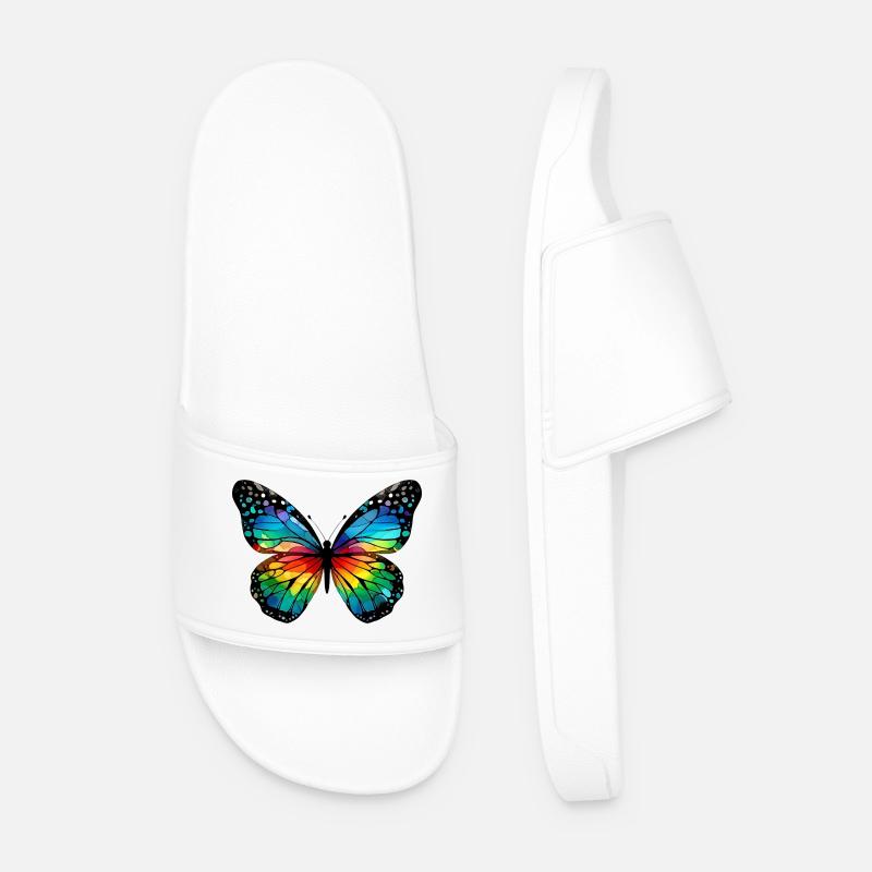 Schmetterling - Männer Badelatschen - Weiß