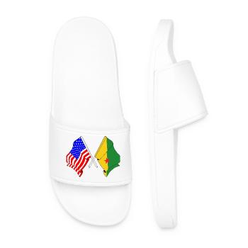 Flagge USA und Flagge Französisch-Guayana - Männer Badelatschen - Weiß - Vorne