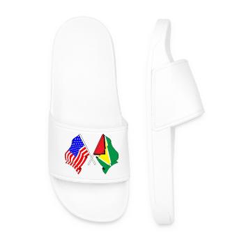 Flagge USA und Flagge Guyana - Männer Badelatschen - Weiß - Vorne