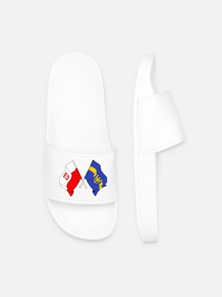 Flag Poland Silesia - Men’s Pool Sliders - white