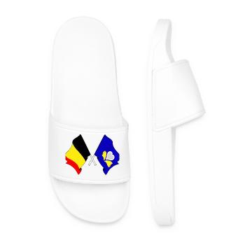 Flag Belgium, the Brussels Capital Region - Men’s Pool Sliders - white - Front